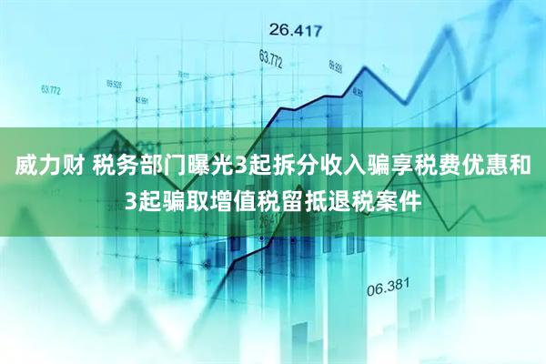 威力财 税务部门曝光3起拆分收入骗享税费优惠和3起骗取增值税留抵退税案件