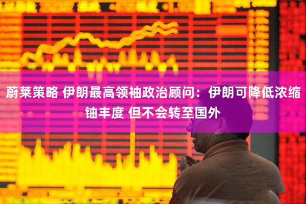 蔚莱策略 伊朗最高领袖政治顾问：伊朗可降低浓缩铀丰度 但不会转至国外